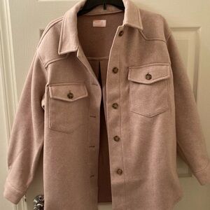 Romwe Womens Pink Button Down Coat XL Pre Owned